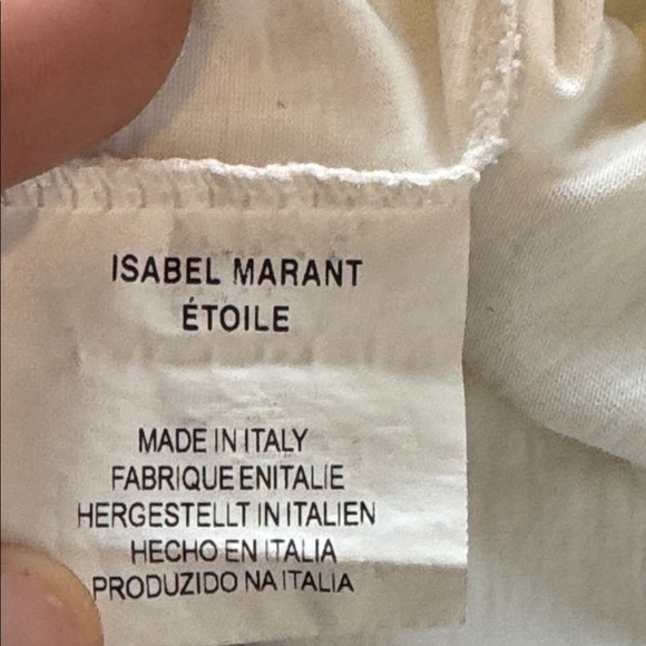 Isabel Marant Men's Zafferh Small Logo T-Shirt in White/Pink - Picture 12 of 13